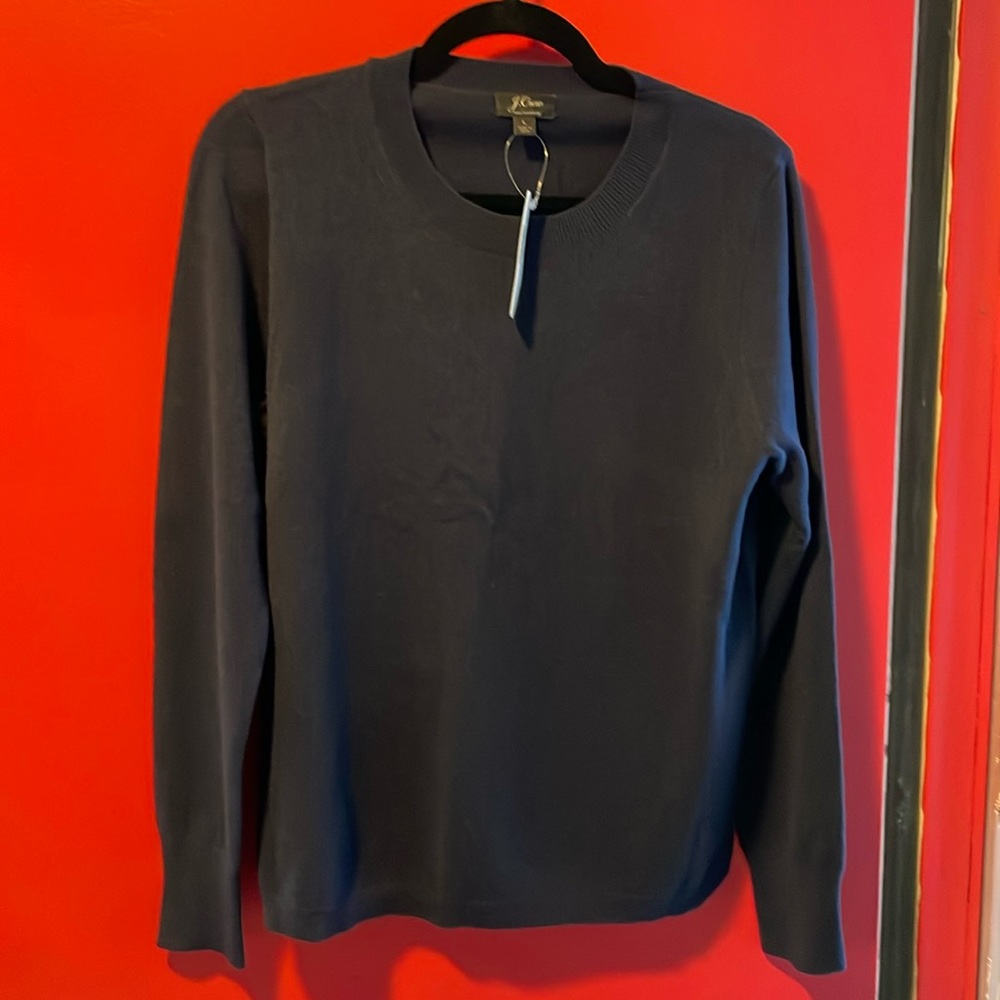 J.Crew 100% Cashmere Navy Blue Crewneck Sweater